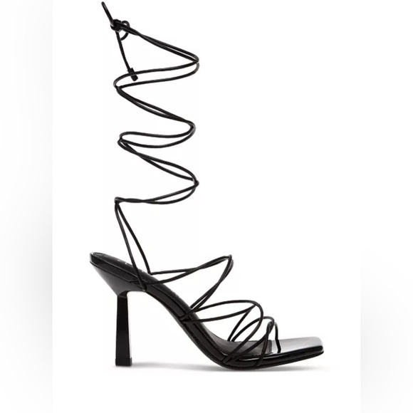 Wild Pair Black Eross Lace-Up High Heel - Picture 2 of 8